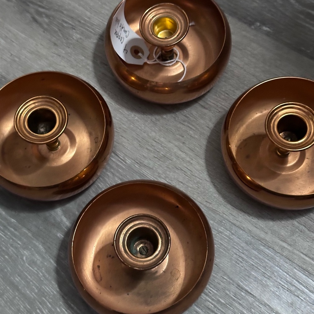 1977 Copper Guild Candle Holders Set of 4